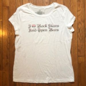 Women’s white t-shirt I ❤️ Rock Stars..